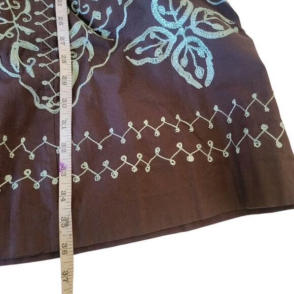 Soft Surroundings Maxi Skirt Cotton Embroidered  Coastal Boho western  Indie - Picture 5 of 13